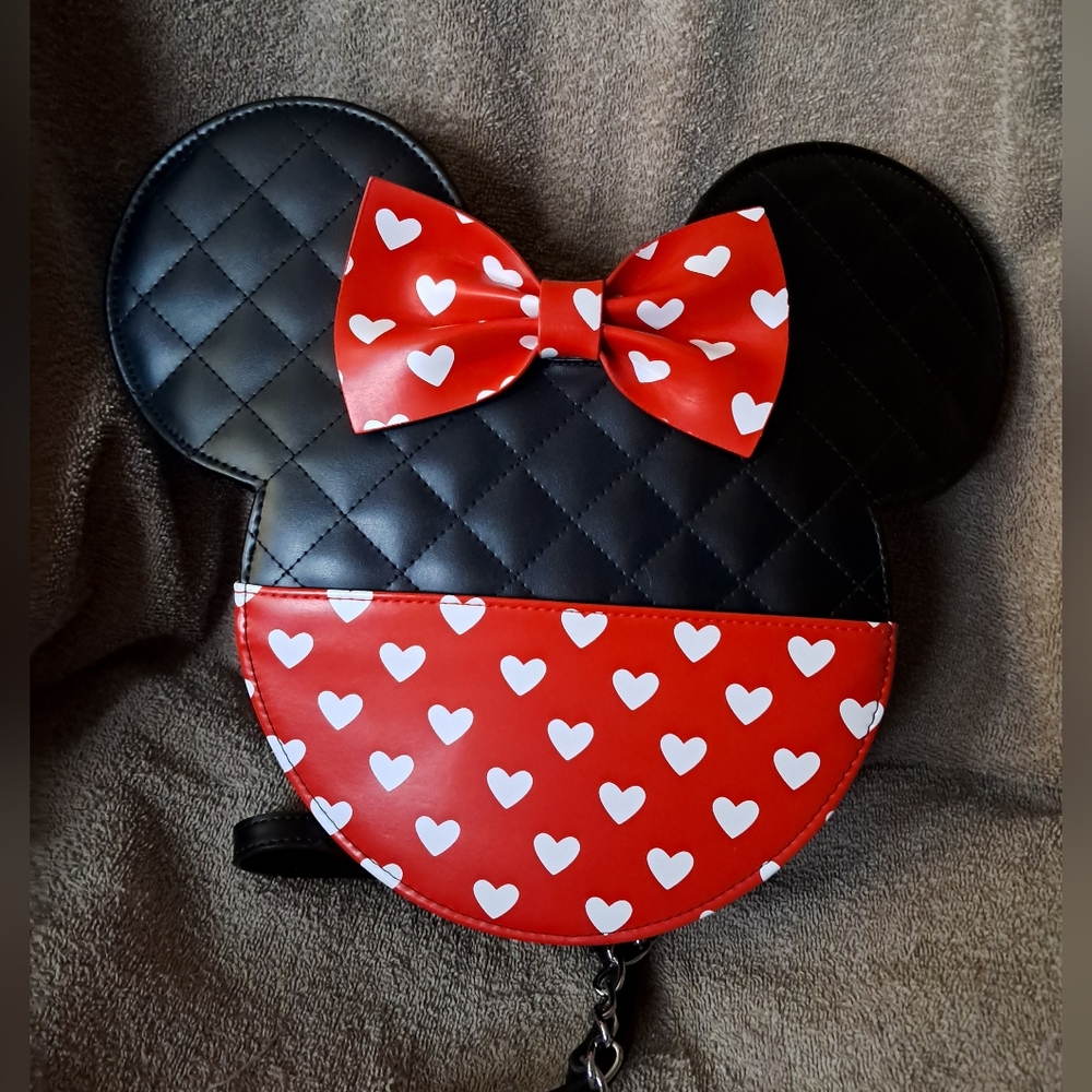 Reversible Minnie and Mickey Loungefly Crossbody